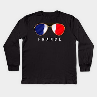 France Sunglasses, France Flag, France gift , French Kids Long Sleeve T-Shirt